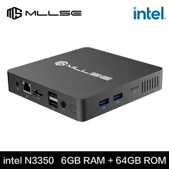 [Taxa Inclusa/Moedas] Mini PC MLLSE, Cpu N3350, 6GB Ram/64GB SSD, Windows 10, Bluetooth