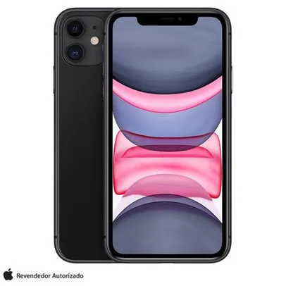  [Prime] iPhone 11 Preto, com Tela de 6,1", 4G, 64 GB e Câmera de 12 MP - MHDA3BZ/A