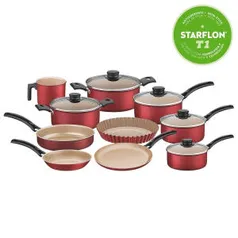 [CC Shoptime] Conjunto De Panela Antiaderente Turin 10 Peças Vermelha - Tramontina R$ 185