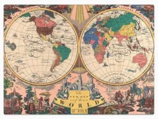 Quebra-cabeça 1000 peças - O Novo Mapa do Mundo - 1928