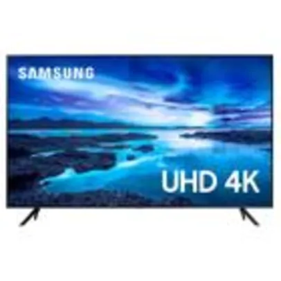 Smart TV Samsung 50 Polegadas UHD 4K, 3 HDMI, 1 USB, Processador Crystal 4K, Tela sem limites, Visual Livre de Cabos, Alexa - UN50AU7700GXZD