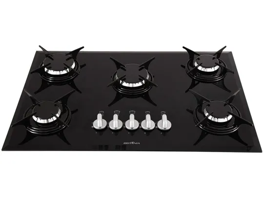 Cooktop 5 Bocas Britânia a Gás GLP Preto - BCT5P