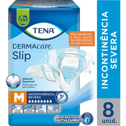 Fralda Geriátrica Tena Dermacare Slip Ultra M com 8 unidades