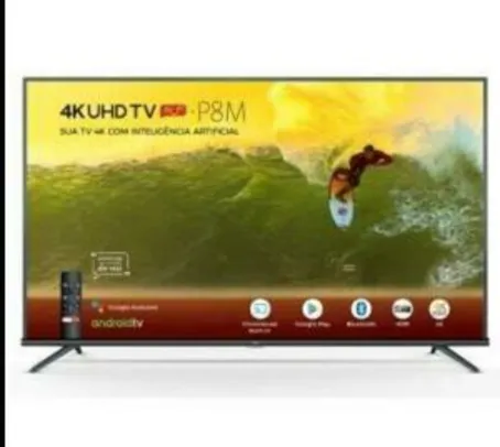 Smart TV LED 65" TCL, 4K, Wi-Fi, Google Assistant, Bluetooth® - 65P8M - R$2999
