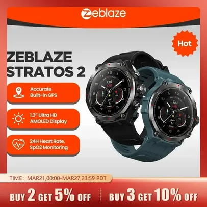 [Taxa Inclusa/Moedas] SmartWatch Zeblaze Stratos 2 Com GPS Integrado