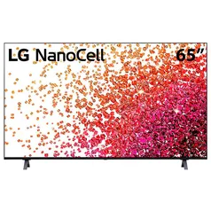 Smart TV 65" LG 4K NanoCell 65NANO75 3x HDMI 2.0, Inteligência Artificial ThinQAI, Smart Magic, Google Alexa - 2021 | R$4.799