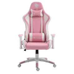 Cadeira Gamer Terabyte Pink Throne, Reclinável, 2D, Suporta até 145KG, Rosa e Branco