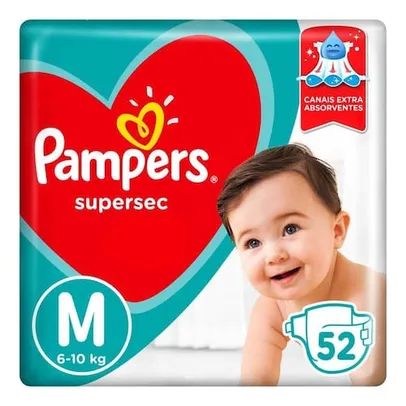 Fralda Descartável Pampers Supersec M 52 Unidades