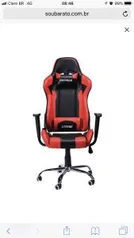 Cadeira Gamer Mymax Mx7 Giratória Preta/Vermelho - R$499