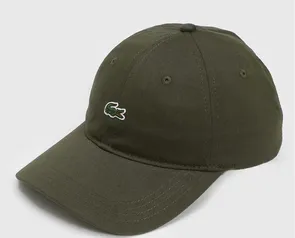 Boné Aberto Lacoste Logo Bordado Aba Curva Verde