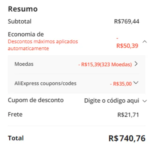 Imagem na descrição da promoção