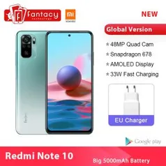 Smartphone Xiaomi Redmi Note 10 4GB 64GB Global | R$972