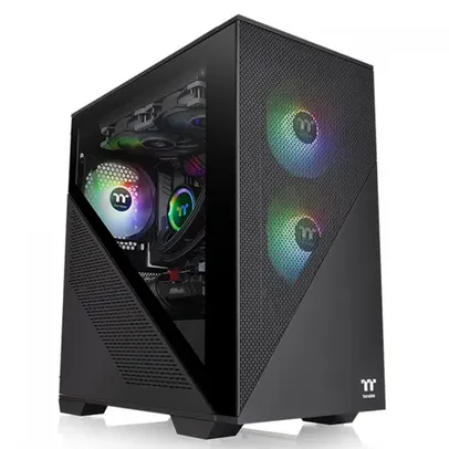 Gabinete Gamer Thermaltake Divider 170 TG ARGB, Mid Tower, Vidro Temperado, Black, M-ATX, Sem fonte, Com 2 Fans, CA-1S4-00S1WN-00