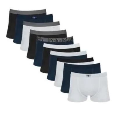 Kit Com 10 Cuecas Boxer De Cotton - Polo Match - R$80