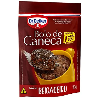 Bolo de Caneca Sabor Brigadeiro - Dr. Oetker - Mistura Pronta para Massa - Pronto em apenas 1 Minuto e 10 Segundos