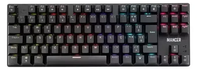 Teclado Mecanico Gamer Mancer Shade MK2, Rainbow, Switch Huano Vermelho, Preto, MCR-SHM2-RBW01RD