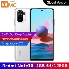 Smartphone Xiaomi Redmi Note 10 4GB 128GB Global | R$1117