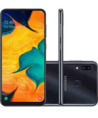 (866 com AME) Smartphone Samsung Galaxy A30 64GB Dual Chip Android 9.0 Tela 6.4" Octa-Core 4G Câmera 16MP + 5MP