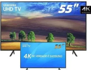 Smart TV LED 55" Samsung Ultra HD 4k 55NU7100 HDMI 2 USB Wi-Fi Solução Inteligente de Cabos HDR Premium Smart Tizen - R$2510 [AME R$ 2295]