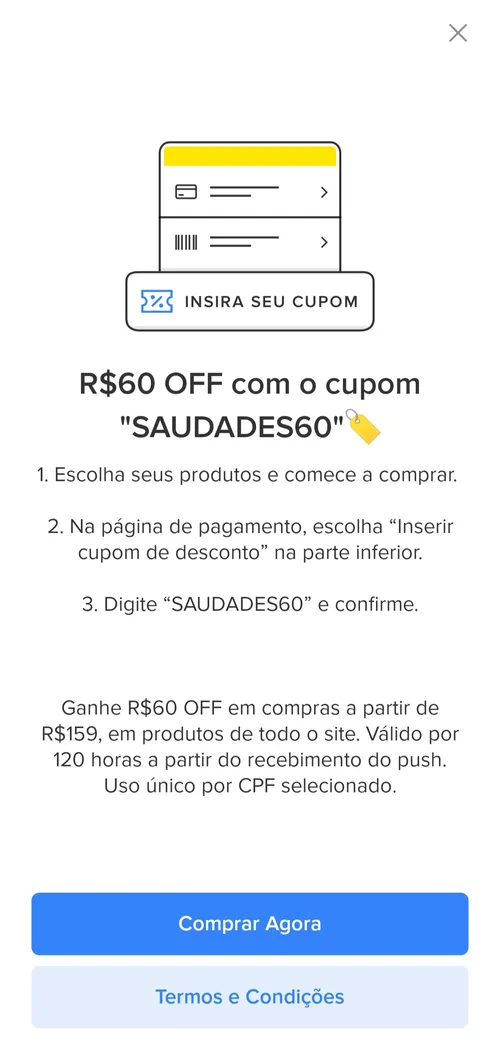 Imagem na descrição da promoção