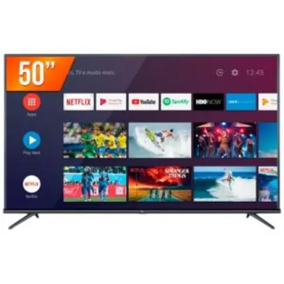 Smart TV LED 50" Android TV TCL 50P8M 4K UHD | R$1.439