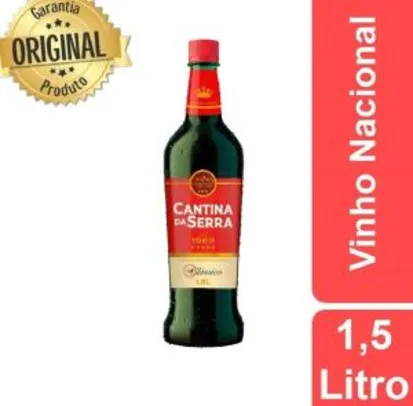 Kit com 12 unidades de Vinho Tinto Suave Cantina da Serra Coquetel 1500ml 1,5L - R$80