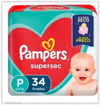 Fralda Pampers Descartável Supersec P 34 Unidades