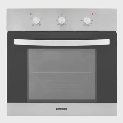 Forno Elétrico Tramontina Inox Basic 60 F3 em Aço Inox e Vidro Temperado Preto com 3 Funções 220 v, 70L