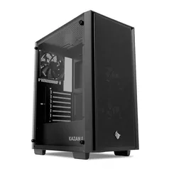 Gabinete Gamer Pichau Kazan 2, Mid-Tower, Lateral de Vidro, Com 4 Ventoinhas, Preto, PG-KZN2-BL01