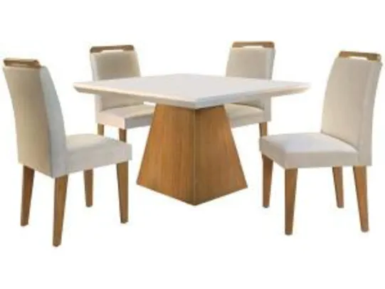 Mesa de Jantar 4 Cadeiras Retangular Rufato - Luna Athenas