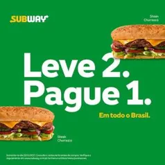 Subway comprei 2 pague 1 - válidos só até dia 23/11