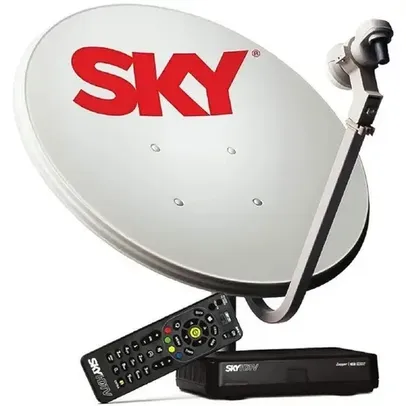 Kit Sky Conforto Antena 75cm Onda Dupla