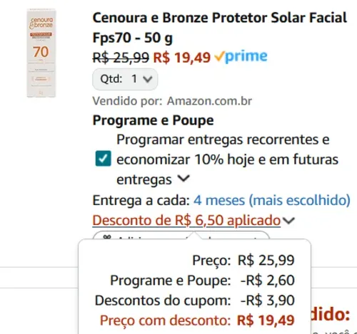 Imagem na descrição da promoção