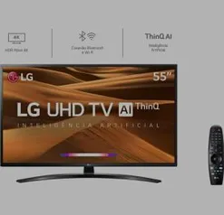 Smart TV LED 55'' LG 55UM7470 Ultra HD 4K Thinq Ai Conversor Digital Integrado 3 HDMI 2 USB Wi-Fi R$2159