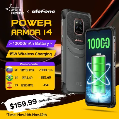 Smartphone Ulefone Power Armor 14 com 10000 mAh, Android 11