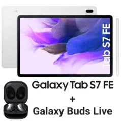 [ESTUDANTE] Tablet Samsung Galaxy Tab S7 FE 128GB 6GB RAM Tela 12.4 Com S Pen + Fone Galaxy BudsLive