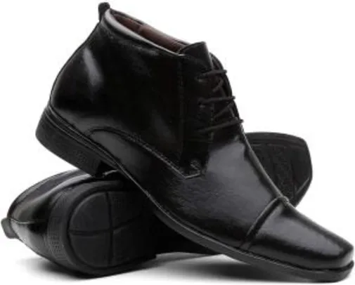 Sapato Social Masculino Cano Médio Em Couro Super Confortável | R$ 80