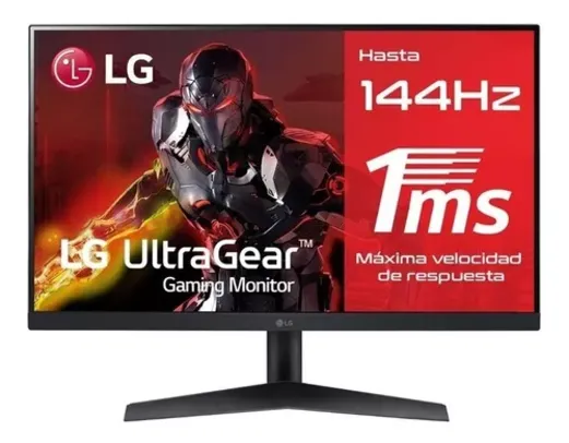 Monitor Gamer LG Ultragear, 24”, Full HD, 144Hz, 1ms, IPS, HDMI e DP