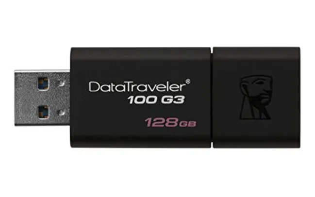 (PRIME) Pendrive Datatraveler 100G3 128Gb, Kingston, Pen drive, Preto