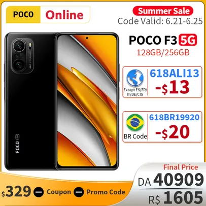 Smartphone POCO F3 Global 128GB 6GB | R$1.572