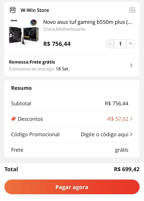 Imagem na descrição da promoção