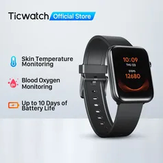 Smartwatch Ticwatch GTH - A prova d'agua, monitoramento de sono, frequência cardíaca, etc.