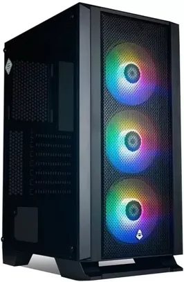 Gabinete Gamer Mancer Narok RGB Mid-Tower Lateral de Vidro Com 3 Fans