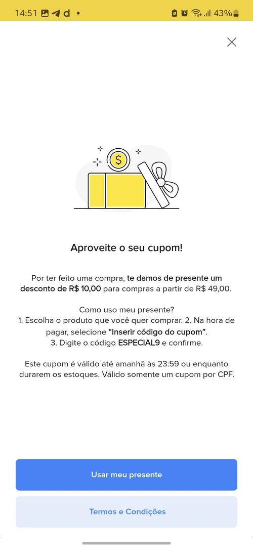 Imagem na descrição da promoção