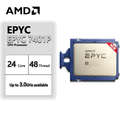 Amd Epyc 7401p Processador 24 Núcleos, 48 Threads, 2.0 Ghz, 170w, soquete p740pbevhcs sp3