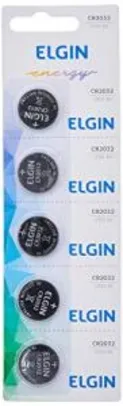 [PRIME] Bateria de Lítio CR2032 - 5 unidades 3v Elgin | R$7