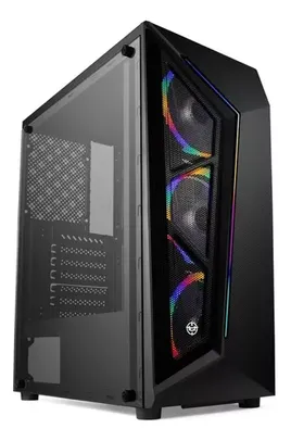 Gabinete Gamer Rgb Tgt Carbon Atx Mid Tower Com 3 Ventoinhas