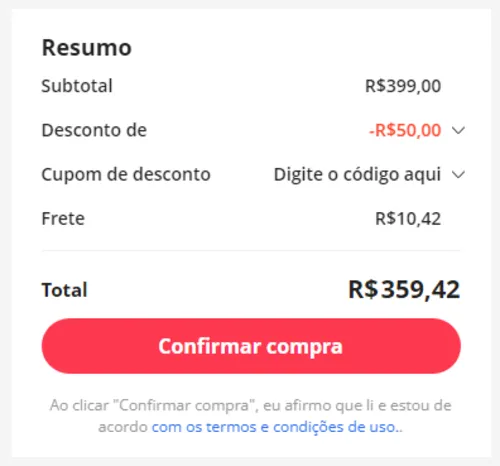 Imagem na descrição da promoção