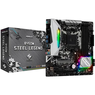 Placa-Mãe ASRock B450M Steel Legend, AMD AM4, mATX, DDR4 - 90-MXB9Y0-A0BAYZ