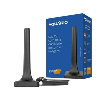 Antena Digital Interna Aquário De TV, Com Cabo, 2.5M - Dtv-200